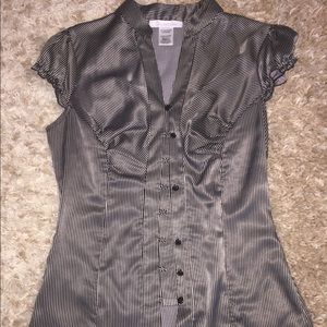 Black and white (shiny) blouse
